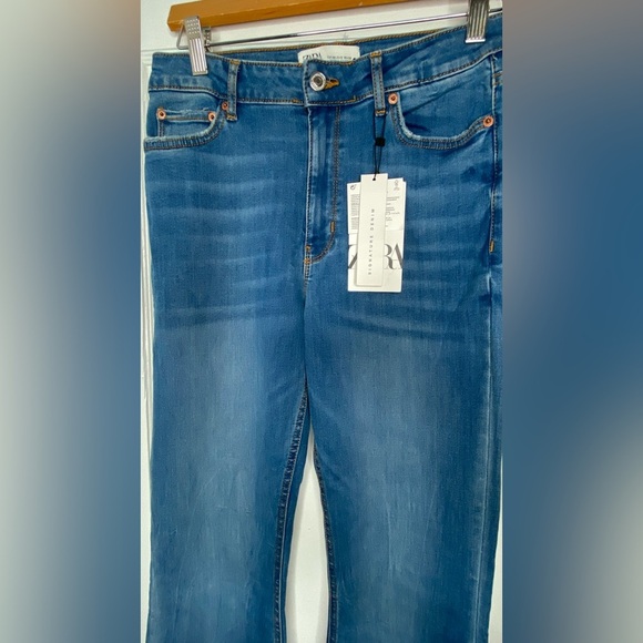 ZARA NWT Women's Blue Flared Jeans - Picture 3 of 8
